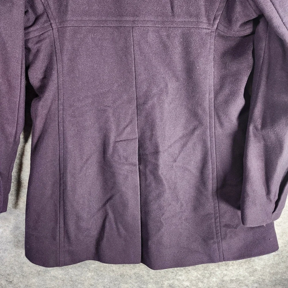 Michael Kors Purple Double Breasted‎ Hooded Wool Blend Coat Women 10 Designer